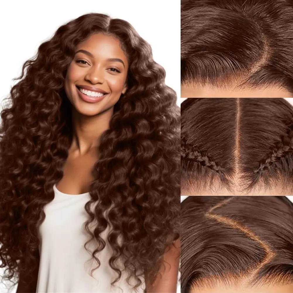Chocolate Brown Lace Front Wig Loose Deep Wave Wig 13x6 200 Density Brown Wig Human Hair Pre Plucked With Baby Hair Dark Brown Loose Wave Wigs For Women Brown Wig Human Hair frontal real human hair
