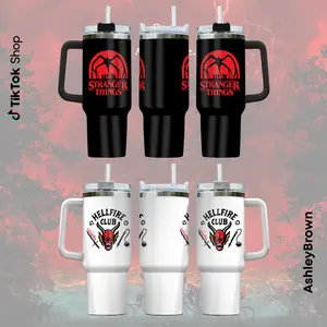 Movie Stragerr Thinggs Hellfire Club 40 OZ Curved Tumbler, Gift for Fans, Movie Lovers