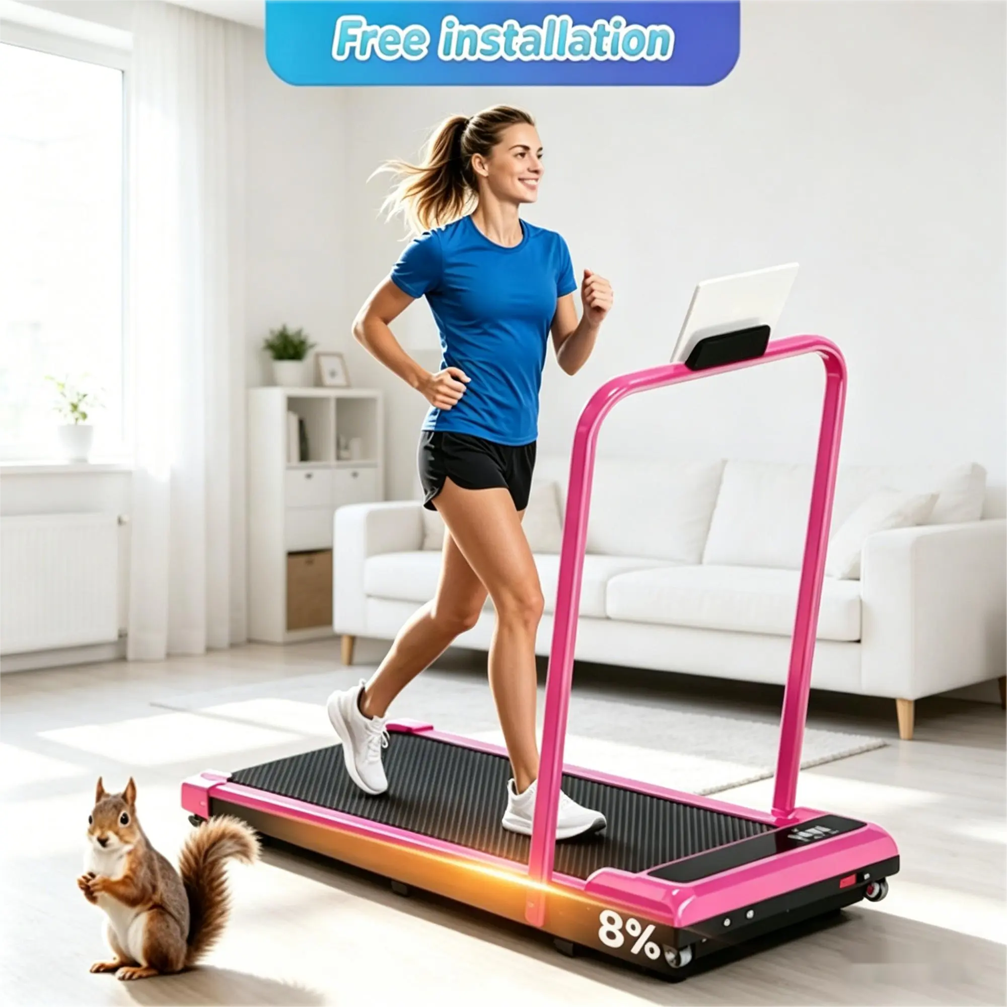 Portable 3-in-1 Inclined Folding Treadmill for Home, 2.5HP, Compact, Wide Belt, Steel Frame, Adjustable Tilt, Smart LED Display, Remote Controlled, 265LBS Capacity Whole Body Exercise Equipment {Fast Shipping}, Portable Treadmill