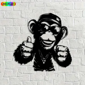1pc Cool Monkey Metal Wall Art, Stylish Monkey Statue Mural, Ideal Gift for New Year, Easter, Animal Decor Enthusiasts,  Perfect for Home Wall & Garden Fence Monkey Enthusiasts, Unique Funky Wall Art for Animal Lovers