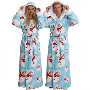Halloween Hooded Couple Style 280g Printed Bathrobe for Women and Men Cozy Loungewear Nightwear Gowns Perfect for Couples eeyore  onesie aerie plus  size  girl