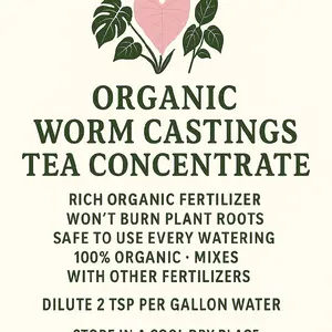 Organic Worm Castings Tea Concentrate - 8oz Gentle Fertilizer for Plants, Safe Every Watering, Mixes with Other Fertilizers, 100% Organic - Soil