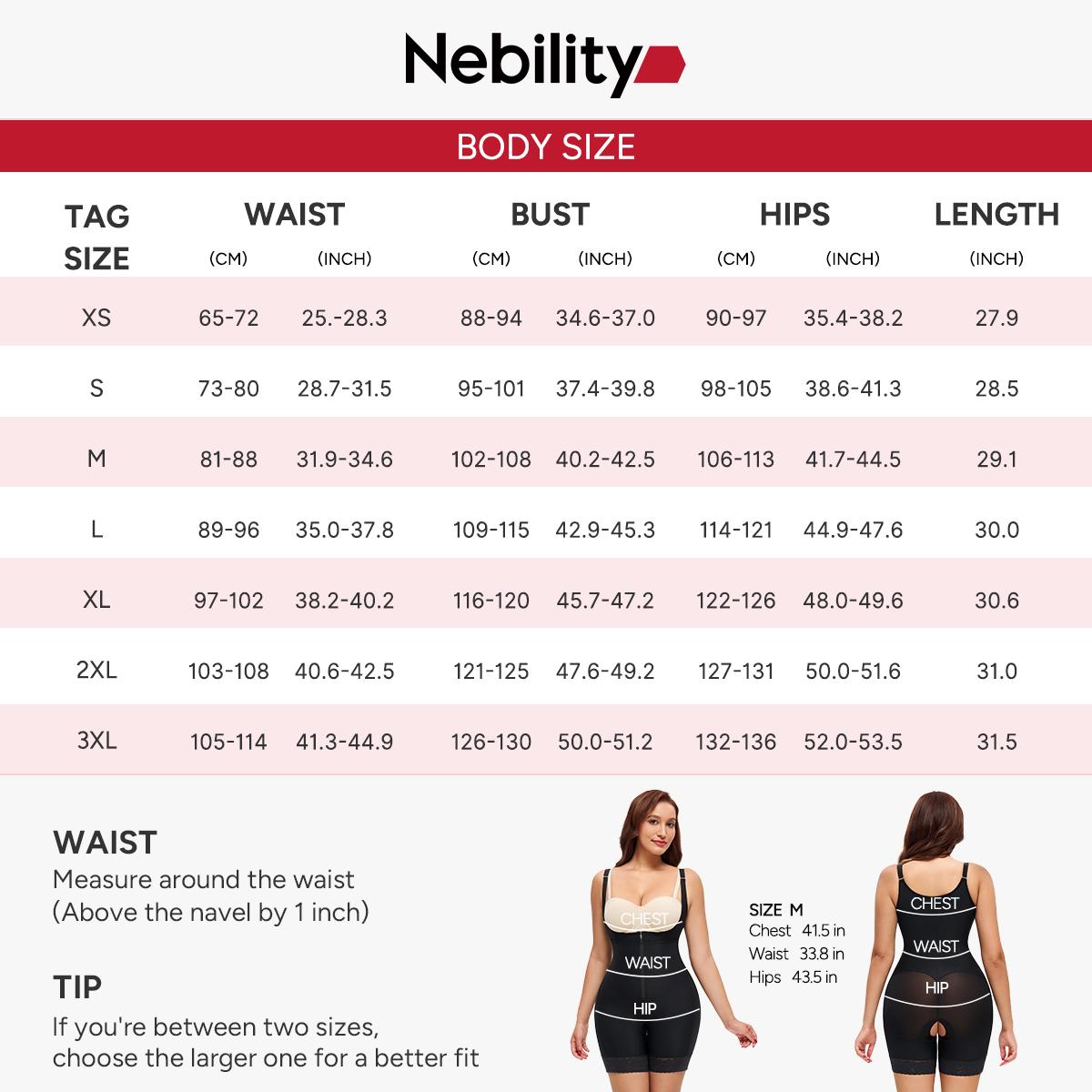 Nebility Women's Lace Shapewear Bodysuit Tummy Control Postpartum Support & Butt Lifter for a Snatched Waist Shapewear High Waisted Pants Basic Compression Womenswear