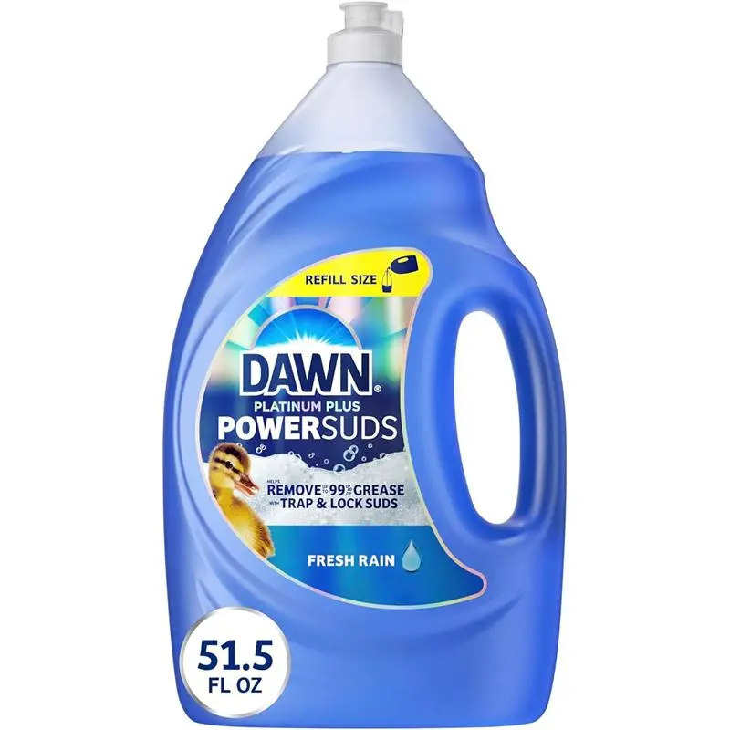 Platinum Plus PowerSuds Liquid Dish Soap Refill – 51.5 oz Heavy-Duty Grease Cleaner