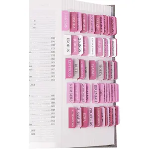 Pink  Tabs for Women & Men, Laminated  Tabs for Study , Boho Theme  Tabs for Easy Navigation, Simplify Your  Reading Experience with Easy-to-Use Indexing Tabs