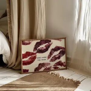 Retro Red More Amore por favor, Y2K Fashion Decor, Girly Leopard Poster Print Cherry Print Aesthetic Dorm & Apartment Decor digital download
