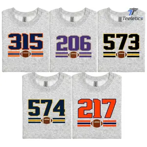 College Football Area Code Sweatshirt, Unisex Casual Sports Hoodie, Perfect Gift for Fans
