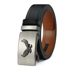 Men’s premium leather automatic ratchet belt featuring a sleek eagle relief adjustable automatic buckle; a sturdy, versatile belt that effortlessly transitions from business to casual wear—an ideal gift choice for Valentine’s Day and Father’s Day.