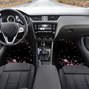 Cherry Blossom Pattern Car Floor Mat, Car Interior Decoration Accessories, Universal Car Front & Rear Floor Mat, Easy To Clean