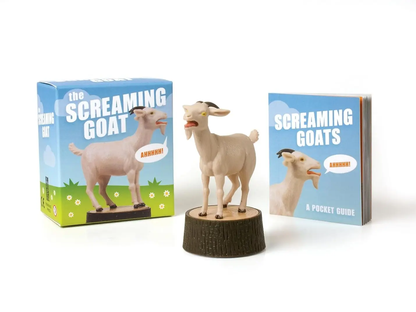 The Screaming Goat (RP Minis Book & 3 Inches Figure) - Paperback with 48-Page Mini Illustrated Pocket Guide, Humor-Focused Stress Relief Facts Book, Perfect Dorm Gift for Children for Birthdays, Any Occasion