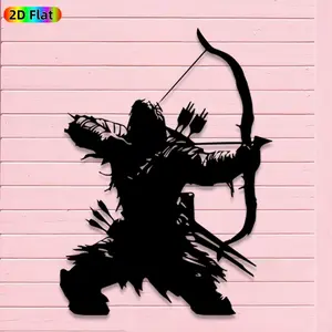 1pc Avant - Garde Archer with Bow and Arrow Metal Wall Art, Avant - Garde Archer with Bow and Arrow Statue Mural, Iron Craft, Perfect for Living Room, Studio, Patio Wall Decor,Artistic Metalwork, Halloween Decor, Ideal Gift for Trend Seekers