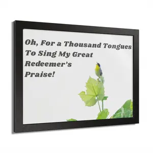 Christian Framed Wall Art | O for a Thousand Tongues to Sing | Singing Bird Hymn Print | Inspirational Faith Home Décor | Religious Wall Art | Pastor Gift | Worship Leader Gift | Scripture Framed Print | Christian Music Home Decoration