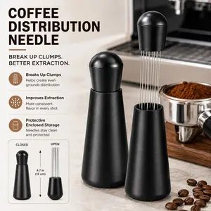 1pc Espresso Need Coffee Stirrerand Distributot, Loose Powder Needle,Espresso Accessory Kit,Precision Coffee Dispensing Tool,WDT Tool,Coffee Needle Dispensing Agitator for Uniform Grinding, Smooth Extraction,Barista-Level Additions