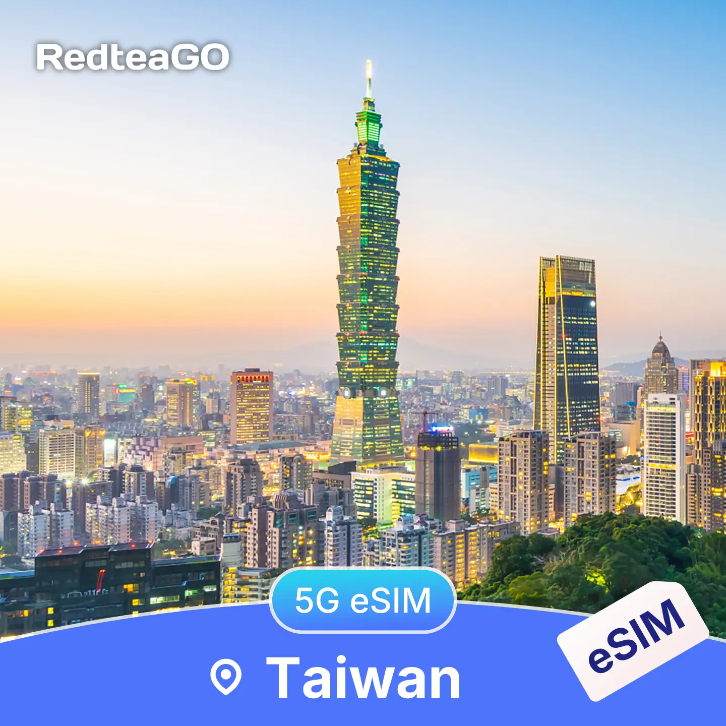 RedteaGO Taiwan China eSIM Unlimited Data 5G | Instant Activation | No SIM Card Needed Travel Data Plan | No Roaming | High Speed 5G | Instant Setup