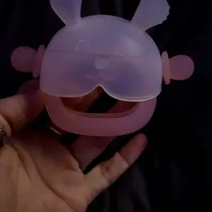 Dr.Isla Bunny Buddy Clear Frosted Silicone Teething Mittens - Easter Basket Stuffers for Baby, BPA Free, Drop-Proof Hand Protector for Babies 3M+, Food Grade & Multi-Textured - for Safe Exploration & a Peaceful Family Meal