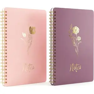 Journal for Women - 2 Pack  &  A5 Spiral Notebook (5.7" x 8.3") | Christian Notebook for  Study, Sermon Notes & Prayer Journaling | Aesthetic School Supplies with  Foil Design