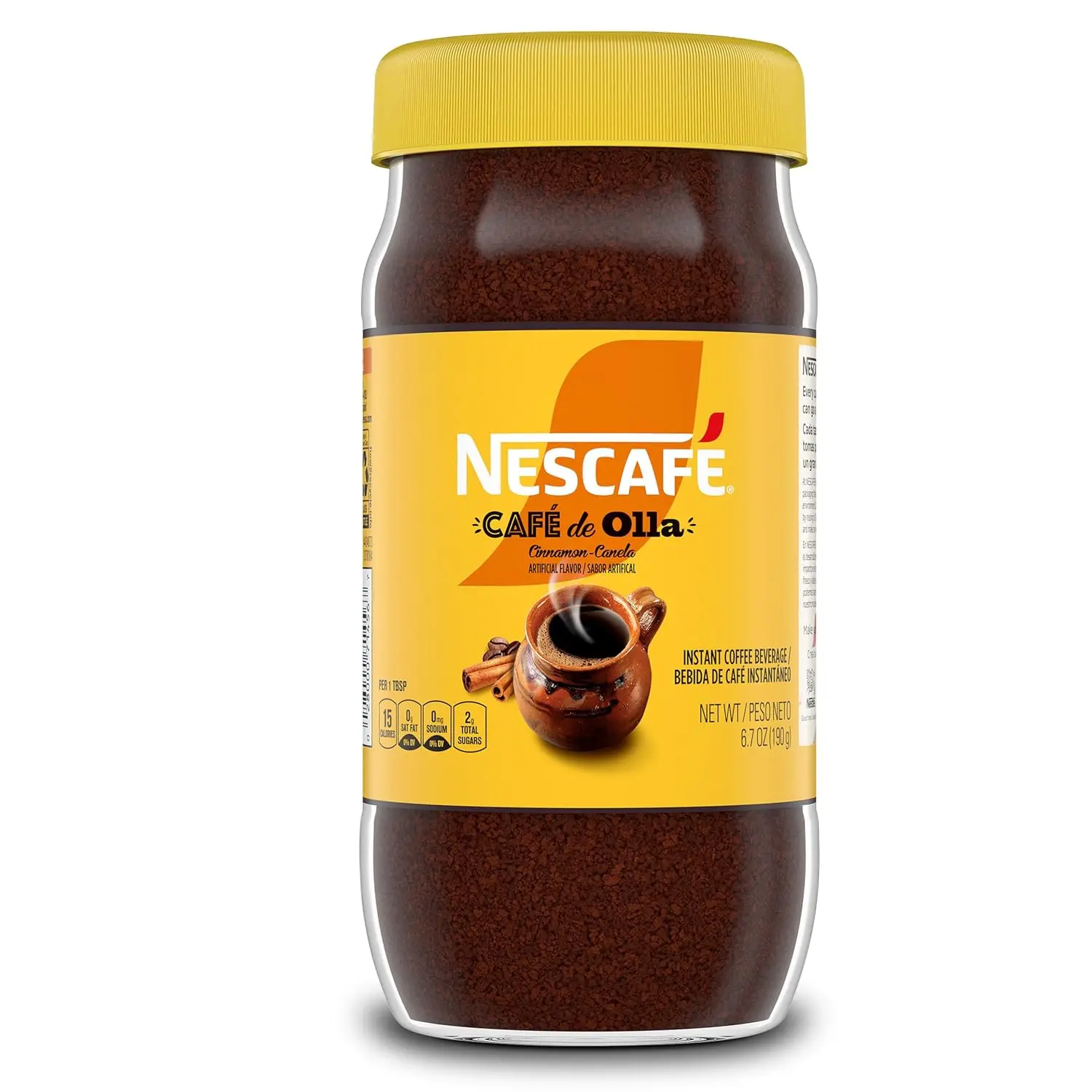 Nescafe De Olla, Cinnamon Flavored Instant Coffee, 1 Jar (6.7 Oz)