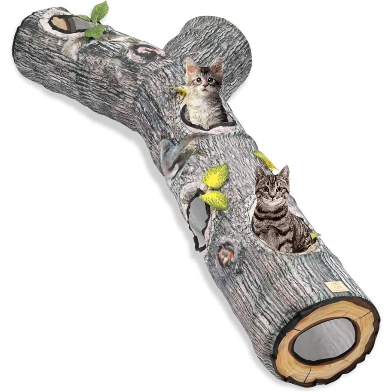 59" Cat Tunnel Toy Tree Trunk