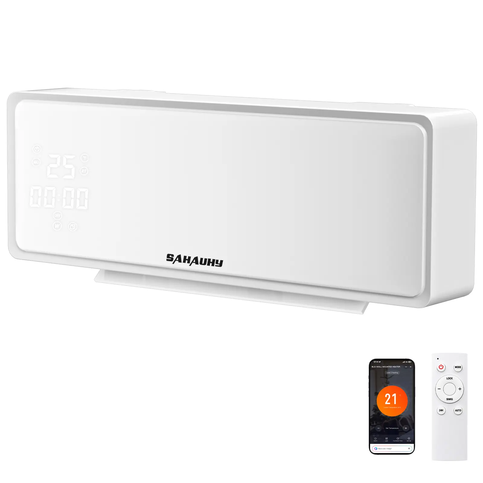 SAHAUHY Wall Heater, 1500W Electric Space Heaters for Indoor Use