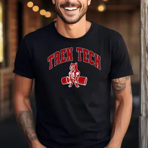 Tren Tech Gym bodybuilding T-Shirt, Fashion Casual Short Sleeve T-Shirt for Daily Holiday Vacation Outdoor Wear