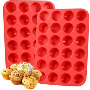 Mini Muffin Pan, 24 Cups Mini Cupcake Pans  Muffin Tin for Baking Nonstick 2 Pack