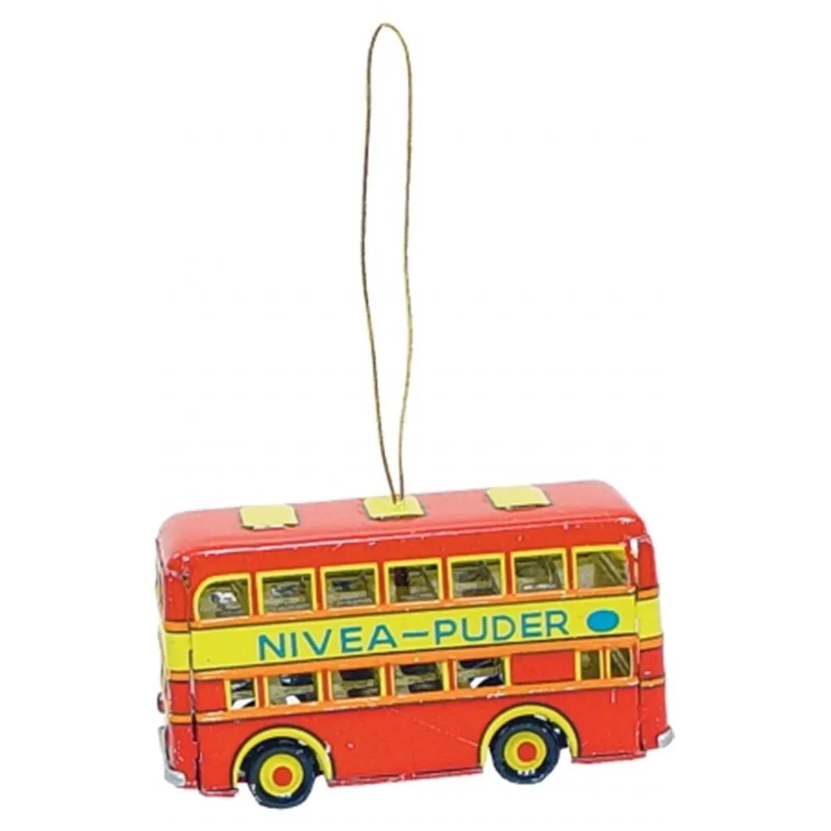 212 MAIN Vintage Collectible Tin Metal Hanging Ornament - Double-Decker Bus Shape, Miniature Christmas Decor, Home Supplies, Home & Party Decoration, Collectibles
