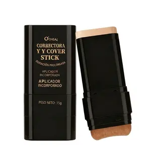 2-in-1 Foundation & Concealer Stick with Built-in Brush -HighCoverage, Long-Lasting Wear, Quick Makeup for BusyUsers, No Powder Buildup Cosmetic