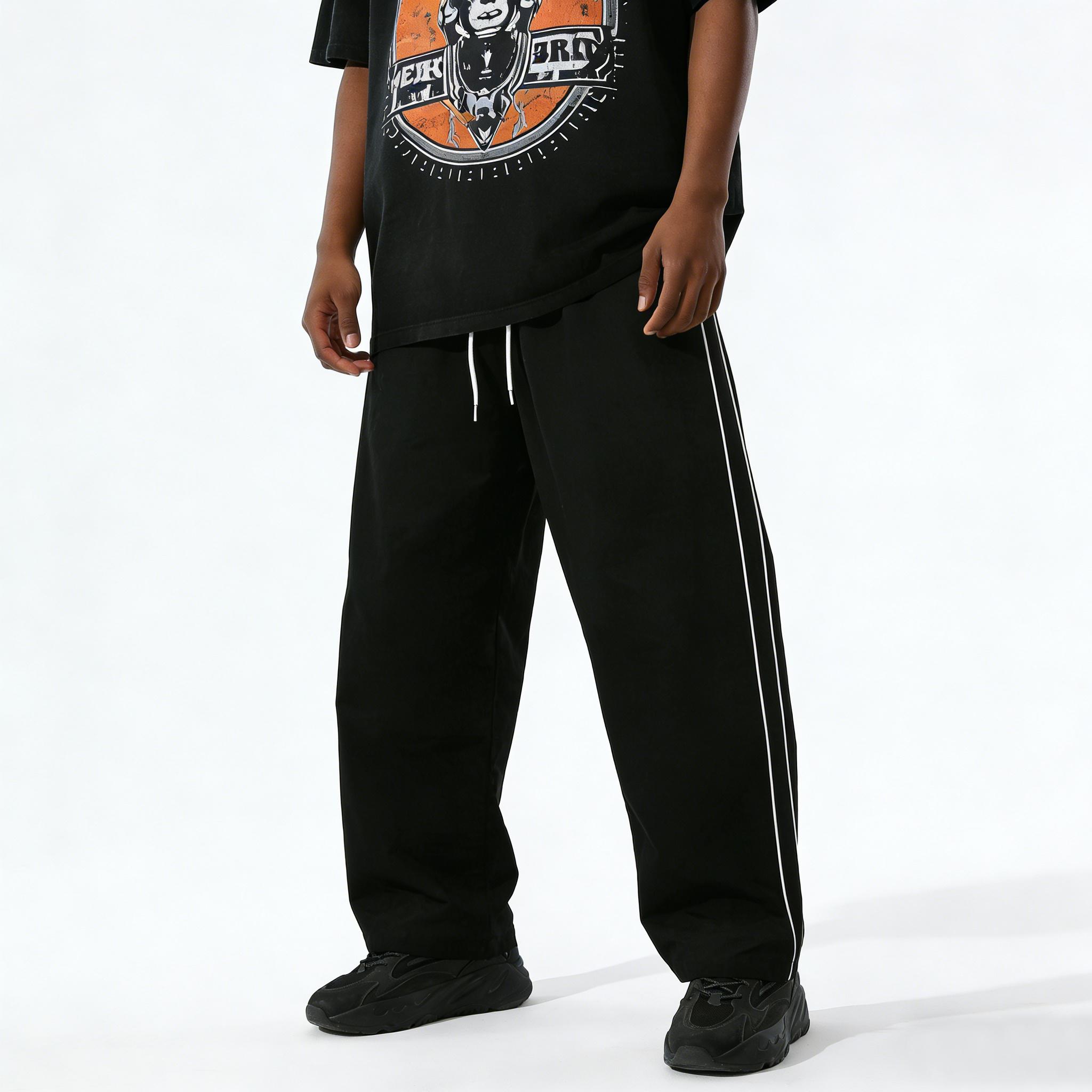 Men’s summer casual athletic pants, loose straight cut, quick-drying lightweight, outdoor jogging pants