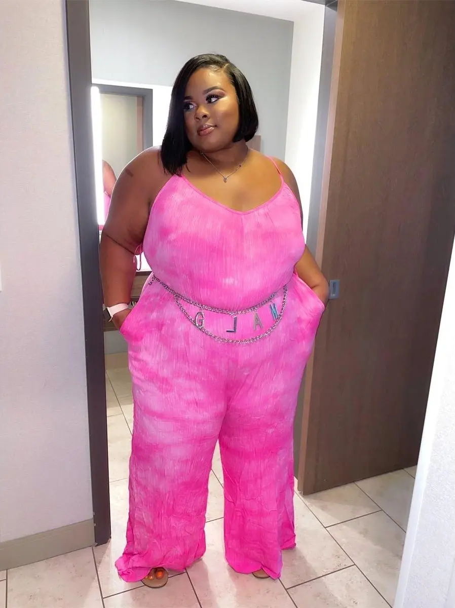Pink + size oversized jumpsuit