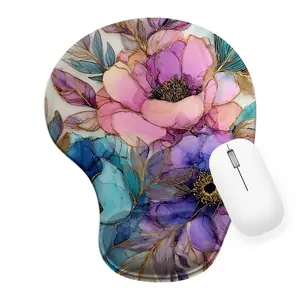 Elegant Floral Design Silicone Wrist Support Mouse Pad - Gaming Mouse Pads - 8.98*7.56in - Perfect for Office and Home Use - A Thoughtful Gift for Friends and Family to Enhance Comfort and Style - Desktop Accessory
