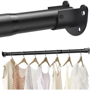 Stepless Adjustable Closet Rods for Hanging Clothes, 16 to 88 Inch, Heavy Duty 1.3 Inch Hanging Rod for Closet Wardrobes Laundry, 1 Pack