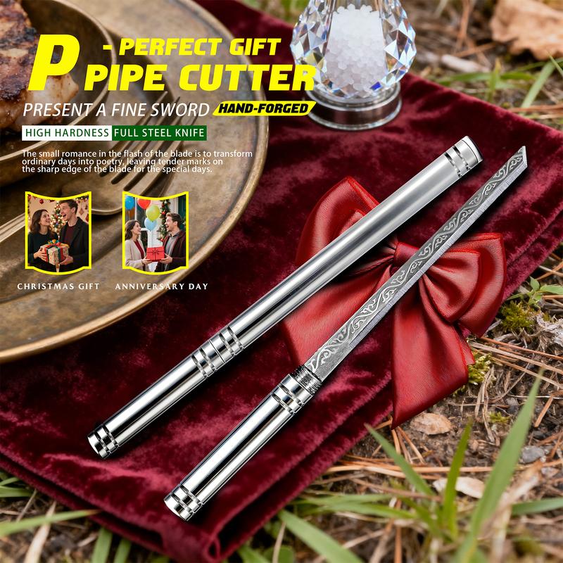 【High Hardness Outdoor Straight Knife】Pen-Shape Portable Full Steel Blade  Sharp & Smooth Cutting! Perfect for Camping/Daily Use #OutdoorTool #EDCKnife