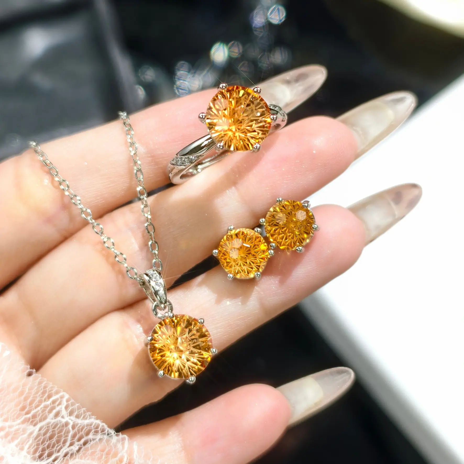 Bridal Jewelry Set, Women's Elegant Teardrop Cubic Zirconia 2-Piece Necklace and Earrings with Rhinestone Sparkle for Weddings, Proms, Bridal Accessory sohochic