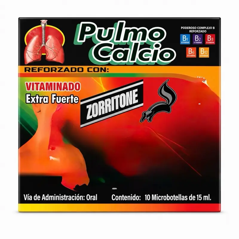 Pulmo Calcio Vitamin & Botanical Supplement Liquid Shots | 10 Oral Bottles x 15 mL