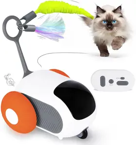 Four angels- Cat Interactive Toy for Indoor Cats - Remote Control Pet Automatic Moving Toy with 2-Speed Adjustment, Smart Cat Car, Kitty Puzzle Self Play, Boredom Busters for Kitty Fun -MPPC