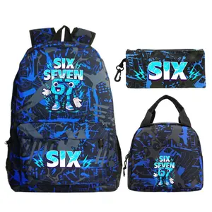 3PCS Steal a Brainrot Backpack for School,3D prited five six Bookbag Set with Lunch Box & Pencil Case,school bag for Elementary Middle High School,Back to School Gift,Birthday's Gift