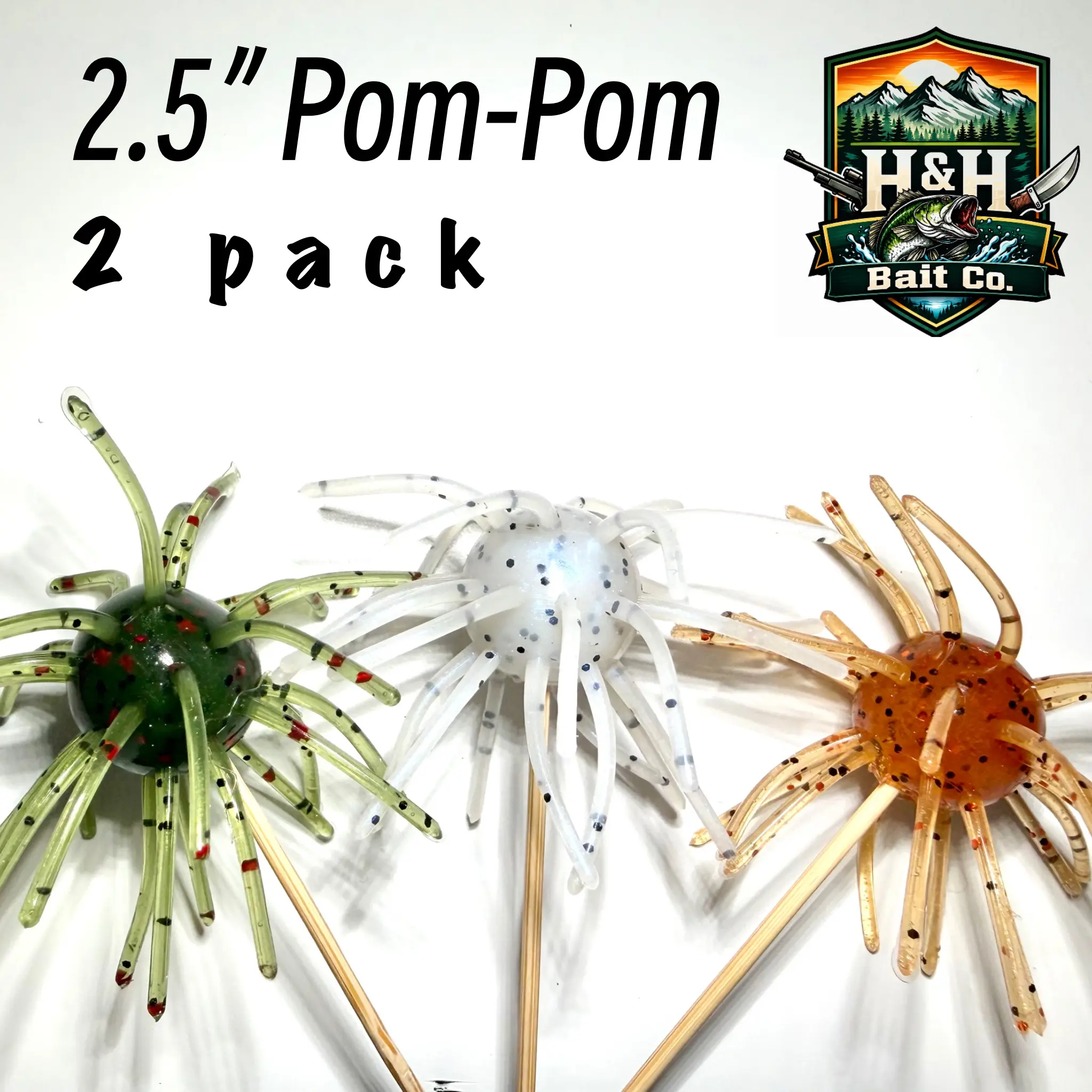 2-Pack 2.5-inch Pom-Pom Soft Plastic Baits