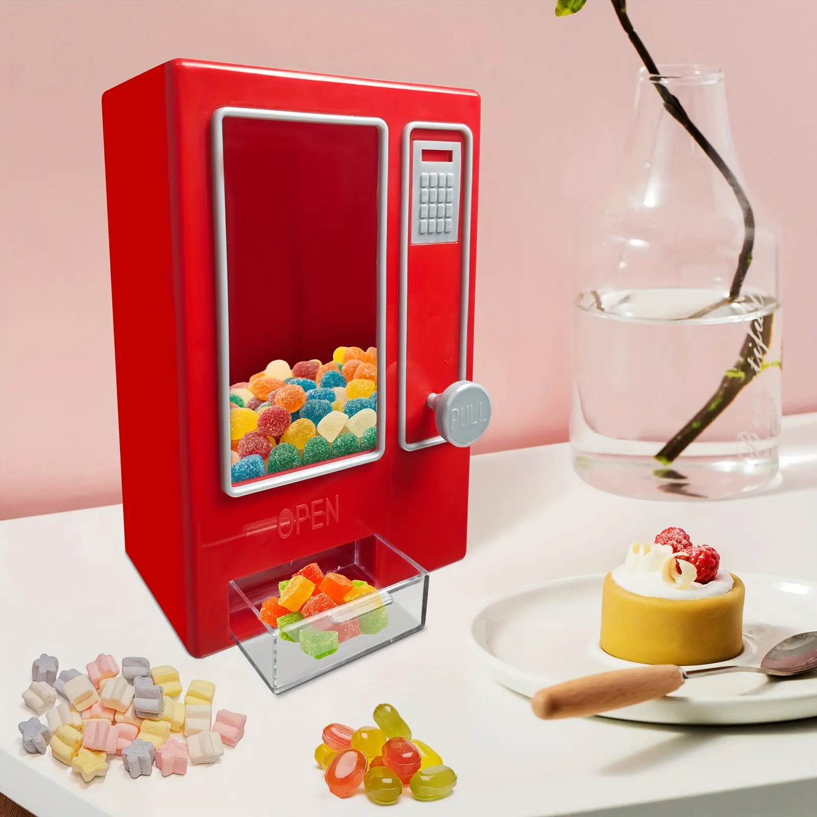 Vintage Mini Candy Vending Machine, Perfect for Chewing Gum, Jelly Beans, Snacks, No Batteries Needed, Ideal Kitchen Accessory Gift