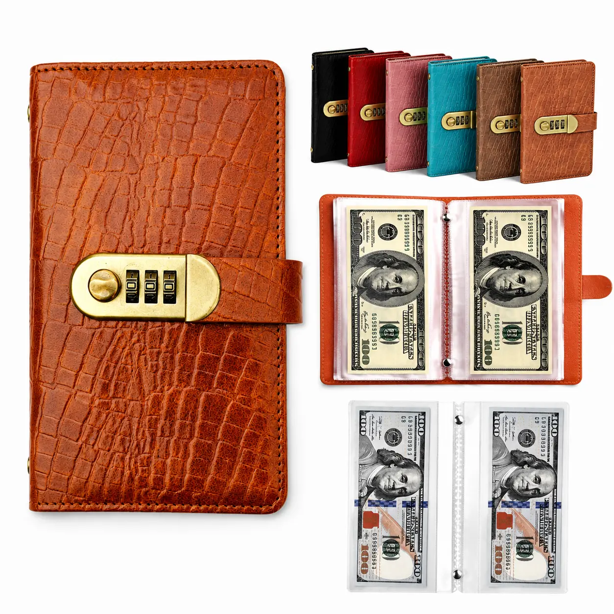 100 Envelope Savings Challenge Binder with Lock, A6 Cash Stuffing Budget Binder, Money Saving Book with Cash Envelopes, Budget Planner for 30 Day, 52 Week & $5,050 Savings