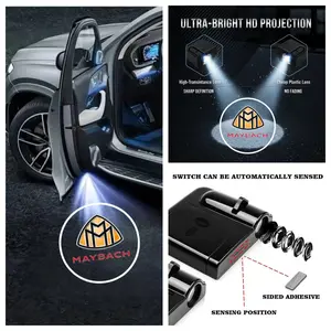 2pcs Mercedes-Maybach Logo Welcome Lights, Upgrade Projection Atmosphere Lamp, No Damage Installation, Easy Peel & Stick, Enhance Car Style