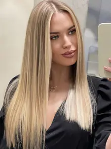 Ombre 13×4 Highlight Honey Blonde Lace Front Wig, Ombre Brown Mixed Blonde Synthetic Lace Front Wig, Daily Wear & Beginner Friendly