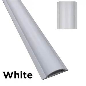 212 MAIN PVC Pre-Adhesive Cable Shield Cord Cover - 59 in White, Indoor Floor-Mount Wire Concealment Solution and Hide Accessory