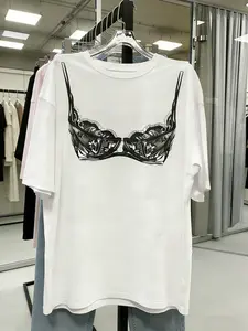 Funny Bikini Pattern Tank Top, Y2K Style Casual Loose Fit T-Shirt, Short Sleeve Round Neck, Women's Fashion for Summer