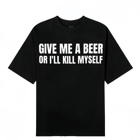 Men's Fitted Funny Graphic Slogan T-Shirt - "I Need a Beer" Print, Soft Cotton Short-Sleeve Crew Neck Top for Casual Everyday Wear, Funny T Shirt