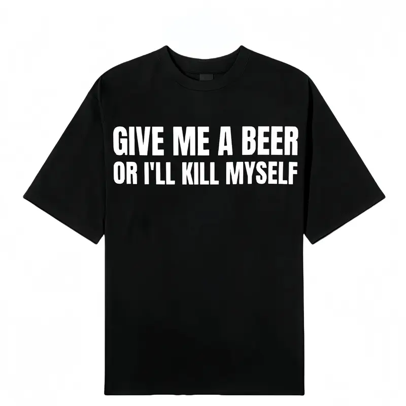 Men's Fitted Funny Graphic Slogan T-Shirt - "I Need a Beer" Print, Soft Cotton Short-Sleeve Crew Neck Top for Casual Everyday Wear, Funny T Shirt