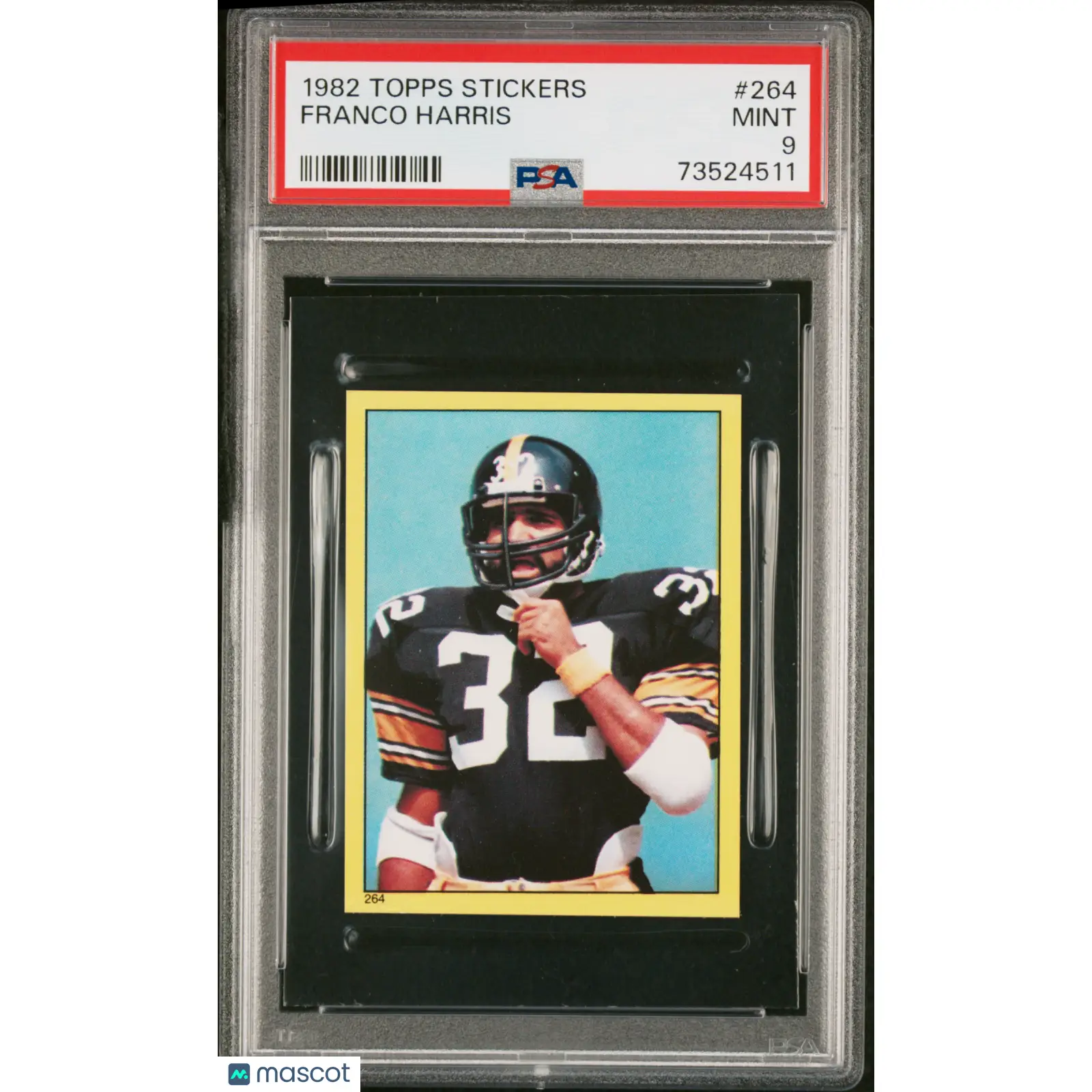 Franco Harris PSA 1982 Topps Stickers Football #264 9 73524511