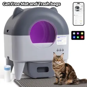 FSITEGO Autoamtic Litter Box: Extra Large Self Cleaning Litter Box for Multiple Cats with Smart APP Control, Low Noise & Safety Sensors, Anti-Track Mat, Odor-Free