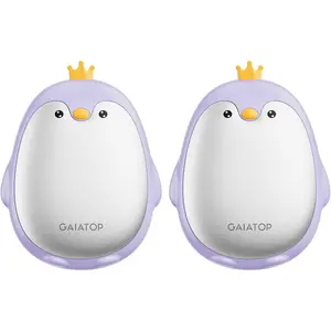 Hand Warmers Rechargeable, 2 Pack 3 Settings Portable Electric Hand Warmer Reusable Pocket Hot Hands Heater, Cute Penguin Shape Gifts for Women Men Camping Hunting Golf