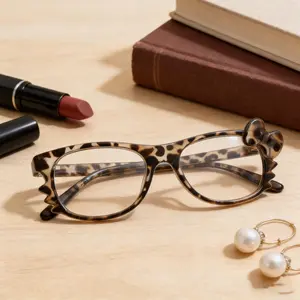 Leopard Print Cat Eye Sunglasses for Women Retro Y2K Fashion Shades with Side Bow Decoration Lightweight Trendy Aesthetic Eyewear for Party Travel Vacation Streetwear Daily Wear Gift for Her