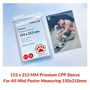 [153x213MM]  Meowcafe Premium CPP Card Sleeve (Pack of 25 Sleeves) for Mini Poster